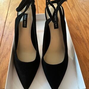 Nine West Taran Ankle Strap Pointed Toe Suede Pump